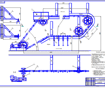 Чертеж Цепной подвесной конвейер