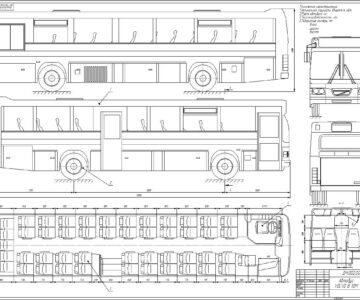 Чертеж Автобус Volvo B10M