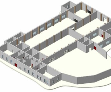 3D модель Цех производственный многопролетный