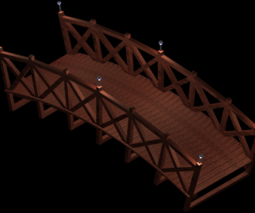 3D модель Деревянный мостик