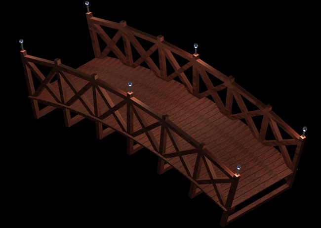 3D модель Деревянный мостик