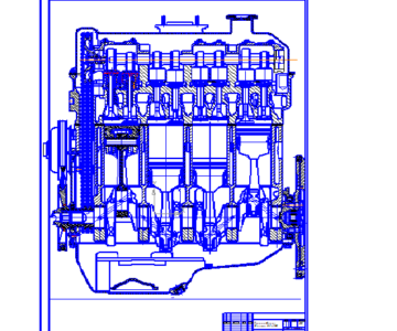 Чертеж Конструктивная разработка и расчет бензинового двигателя Ваз 2106