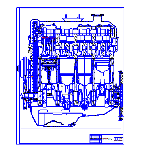 Чертеж Конструктивная разработка и расчет бензинового двигателя Ваз 2106