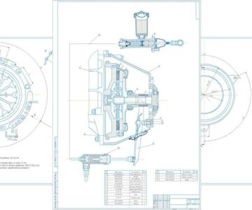 Чертеж Сцепление автомобиля ГАЗ-33021 (газель)