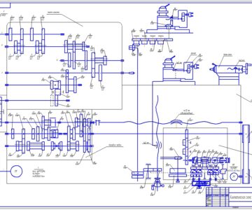 Чертеж Проект токарного станка на базе станка модели 16К20 с подробной разработкой привода главного движения