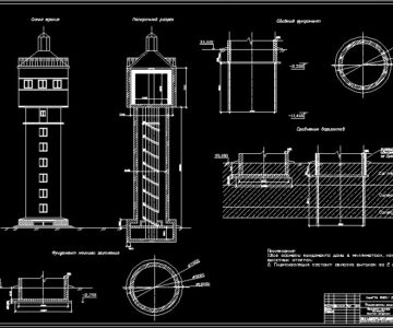 Чертеж Расчет основания и конструирование фундаментов водонапорной башни
