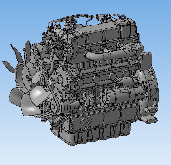 3D модель Двигатель Kubota 3D Модель