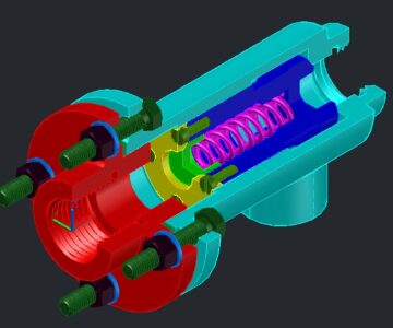 3D модель Клапан предохранительный из альбома "Чтение и деталирование сборочных чертежей" С.К. Боголюбов