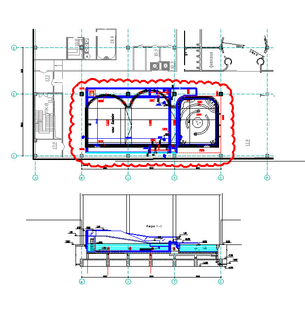 Чертеж Аквапарк ТРЦ «Питерленд»