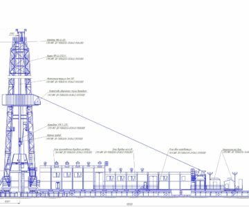 Чертеж Буровая установка БУ 4500/270 ЭК БМ с верхним приводом