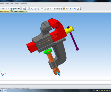 3D модель Тиски слесарные по компьютерной графике