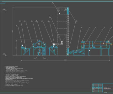 Чертеж Линия производства сухих строительных смесей