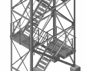 3D модель Клетка лестничная металлическая сварная