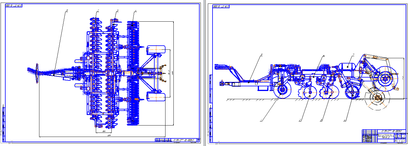 Чертеж Агрегат почвообрабатывающий дисковый АПШД-6