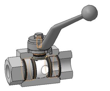 3D модель Кран шаровой 500 бар