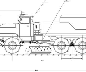 Чертеж Шнекороторный снегоочиститель Урал-4320