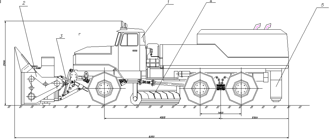 Чертеж Шнекороторный снегоочиститель Урал-4320