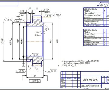Чертеж Технологический процесс механической обработки детали «Шестерня цилиндрическая»