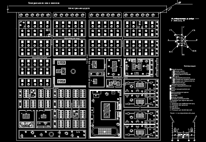 Чертеж Проектирование населенного пункта(поселка)