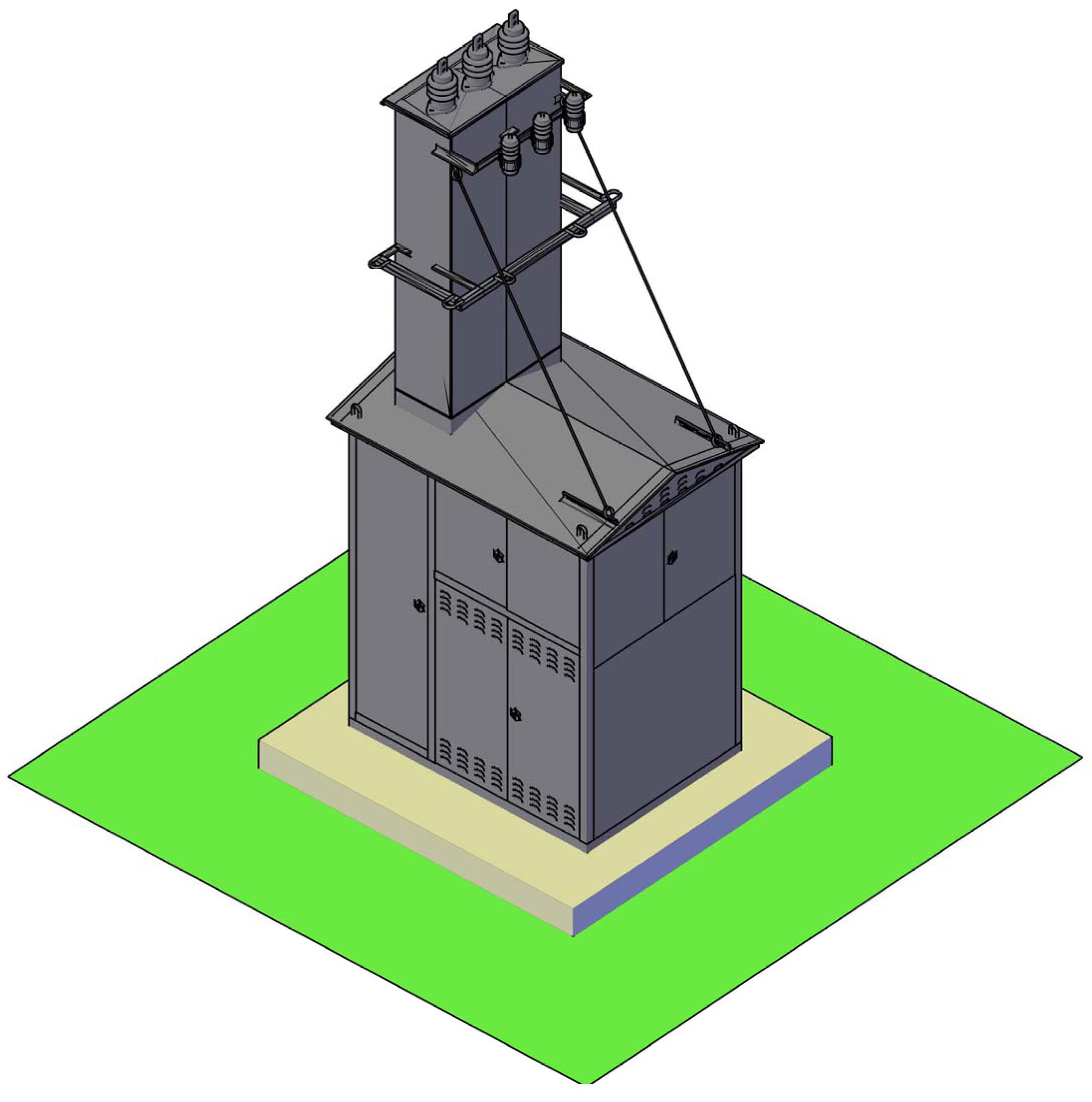 3D модель Чертеж КТП 25 - 250 кВа малогабаритная_(3d model)