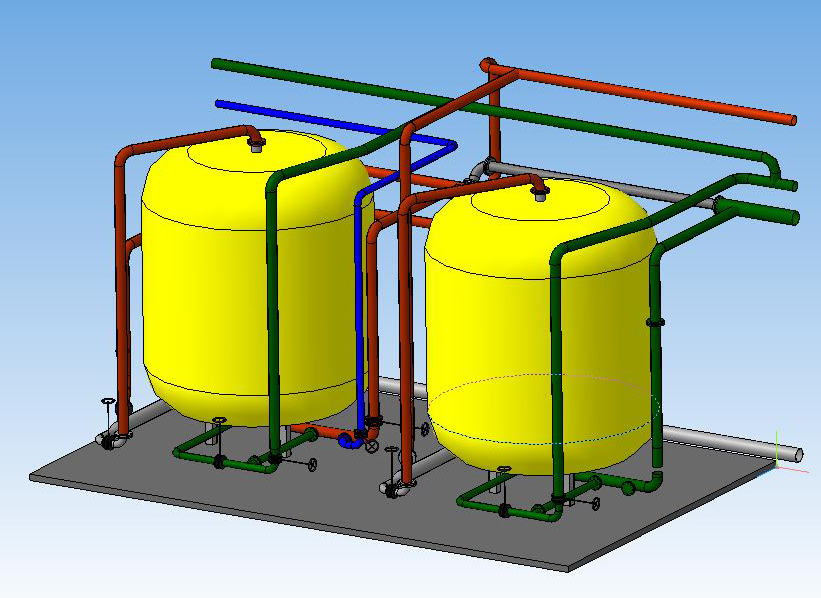 3D модель Схема обвязки мехфильтра