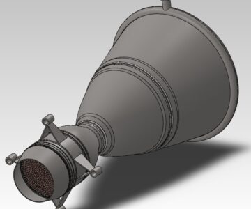 3D модель Камера сгорания ЖРД с тягой 150тс на топливной паре НДМГ-АТ