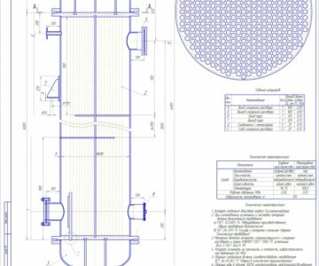 Чертеж Чертеж теплообменника кожухотрубчатого шести ходового(ВО)