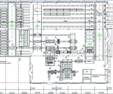 Чертеж Технология производства блоков стеновых из ячеистого бетона D-500