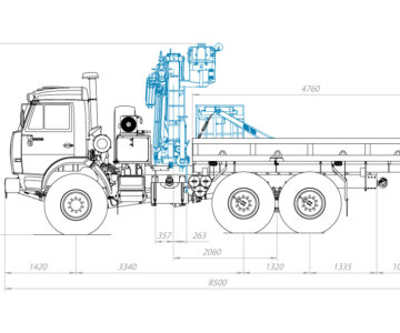 Чертеж Кран-манипулятор КамАЗ 43114 с КМУ ИМ95