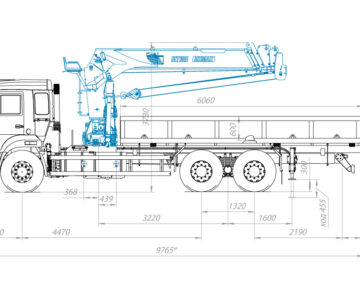 Чертеж Кран-манипулятор  КамАЗ 65115 с КМУ ИТ180