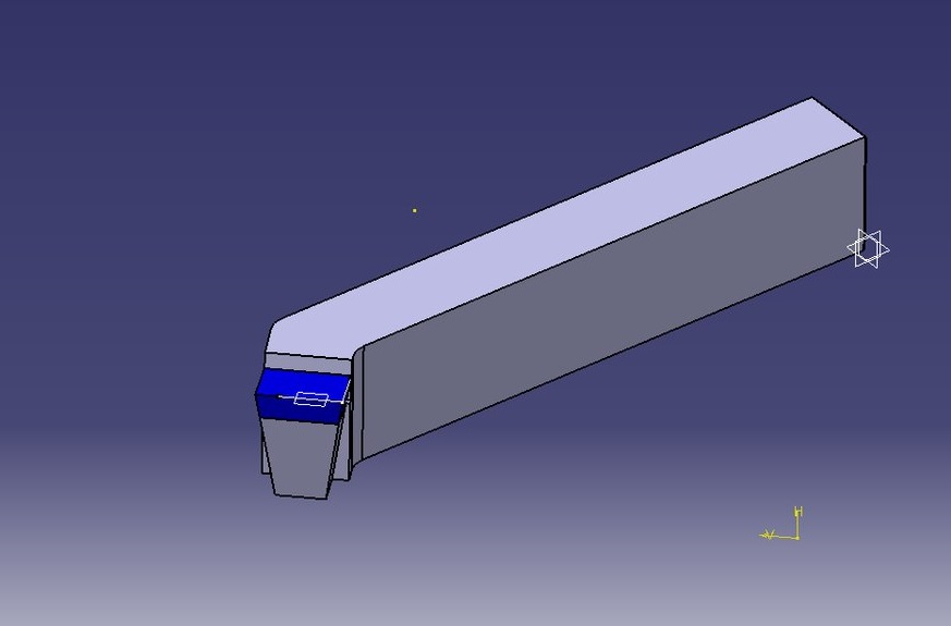 3D модель Резц токарный проходной отогнутый с пластинами из быстрорежущей стали по ГОСТ 18868-73