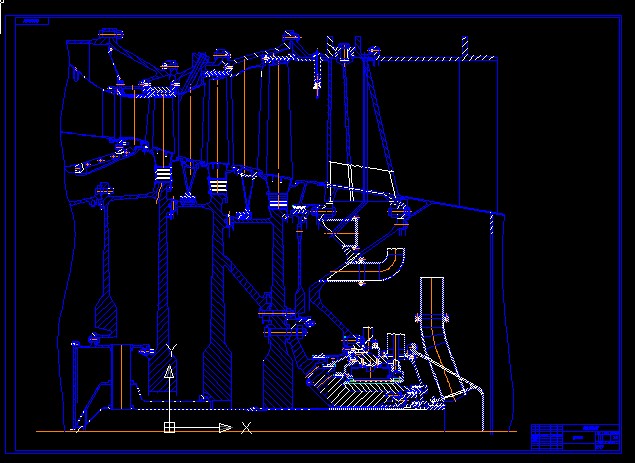 Чертеж Расчет турбины газотурбинного двигателя ГТД 110