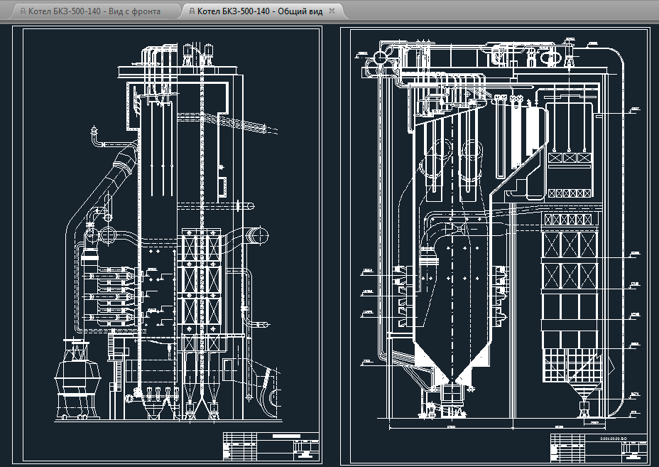 Чертеж Котел БКЗ-500-140