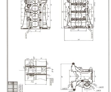 Чертеж Блок цилиндров ВАЗ-2110