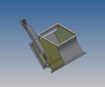 3D модель Клапан перекидной 400х400 с пневмоприводом для воздуховодов