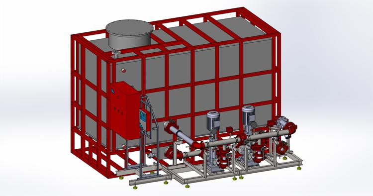 3D модель Установка Спрут-НС дозирования пенообразователя с баком