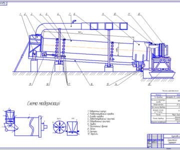Чертеж Проектирования сушильного агрегата