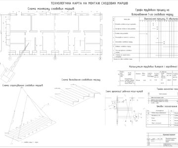 Чертеж "Технологическая карта на монтаж лестничных маршей"