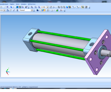 3D модель Пневмоцилиндр в КОМПАС-3D