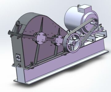 3D модель 3-х ступенчатый цилиндрический редуктор с приводом