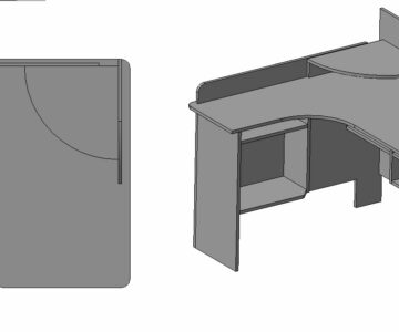 3D модель Компьютерный стол угловой 1100*1200
