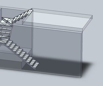 3D модель Лестница с поворотом на 180