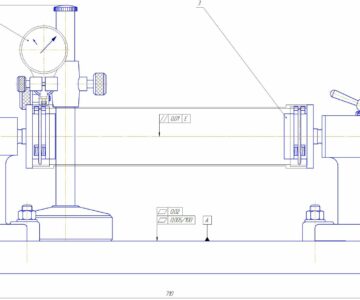 Чертеж Приспособление для контроля биения относительно среднего диаметра резьбы