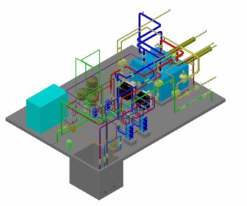 3D модель 3d модель котельной на котлах Vitoplex 200 тип SX2 - 350 кВт.