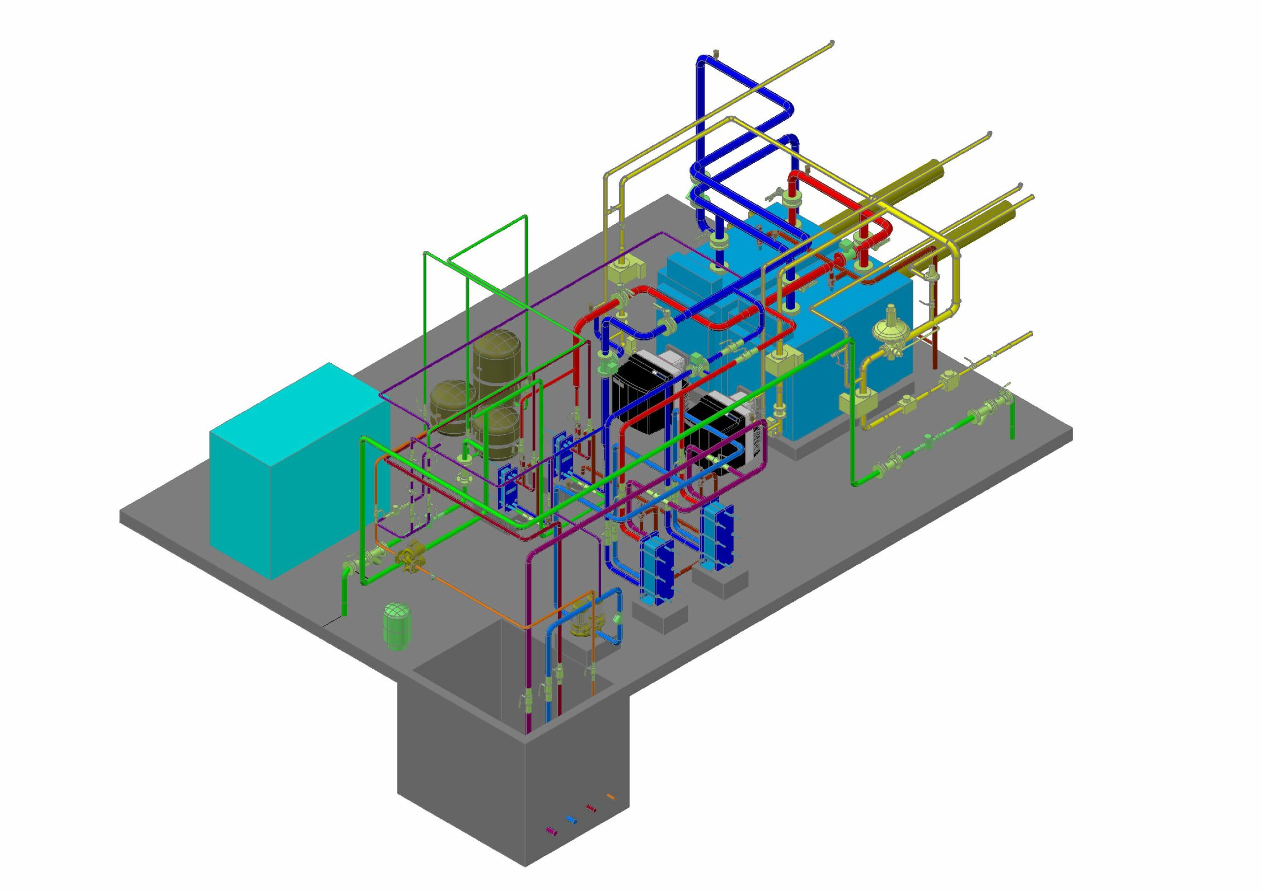 3D модель 3d модель котельной на котлах Vitoplex 200 тип SX2 - 350 кВт.