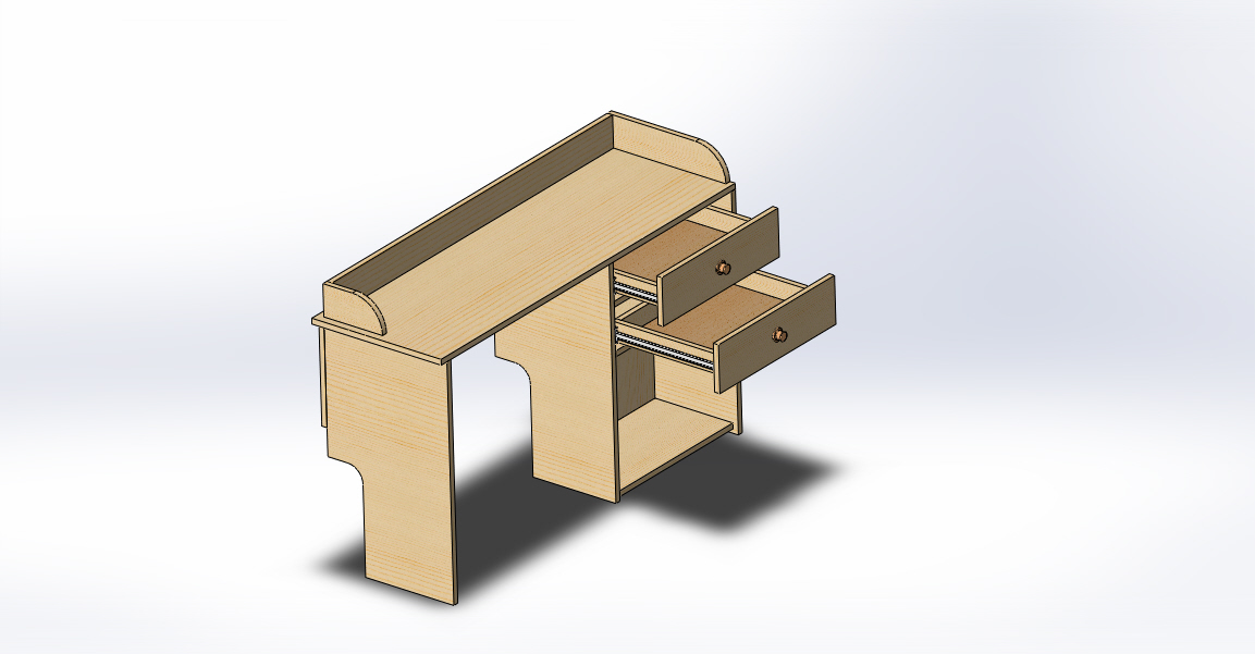 3D модель Стол письменый в SolidWorks