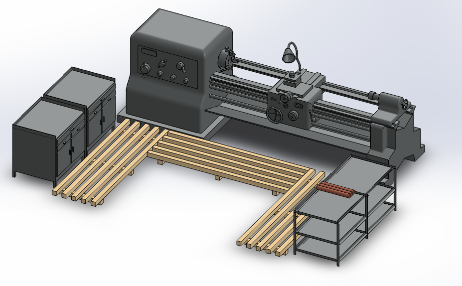 3D модель Планировка токарного участка