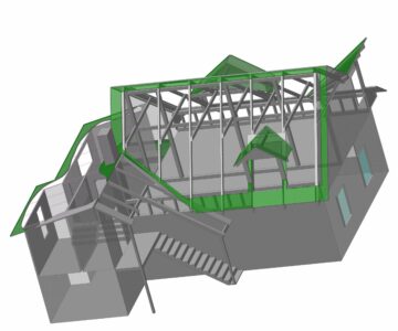 3D модель Современная мансарда на частном доме 1956г.