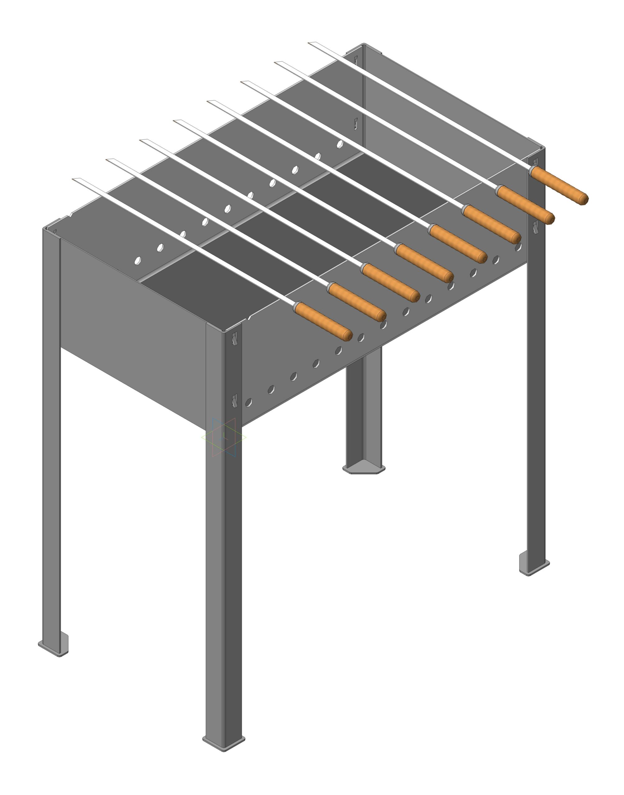 3D модель Мангал с шампурами