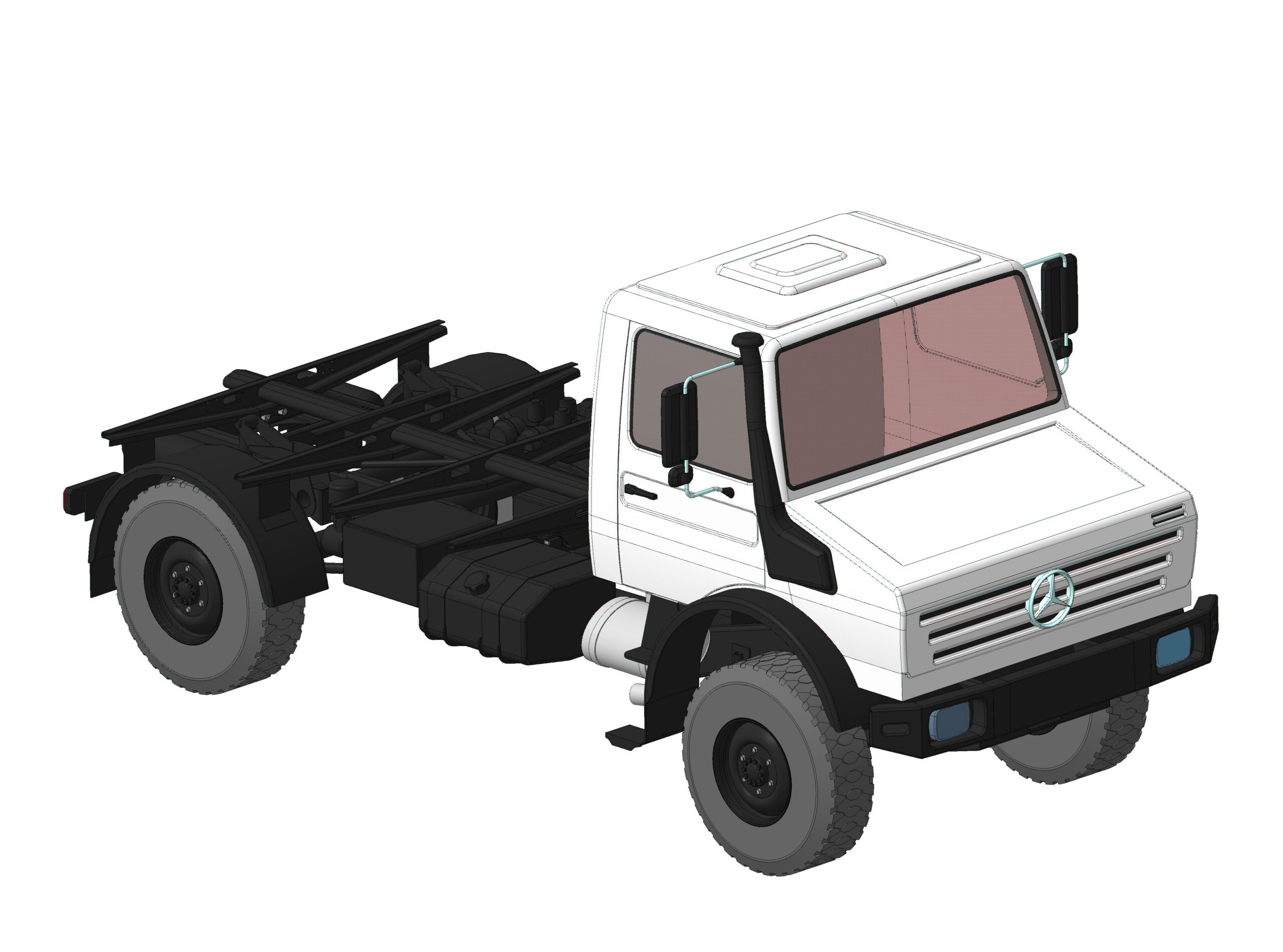 3D модель Шасси Mercedes Benz Unimog 4000